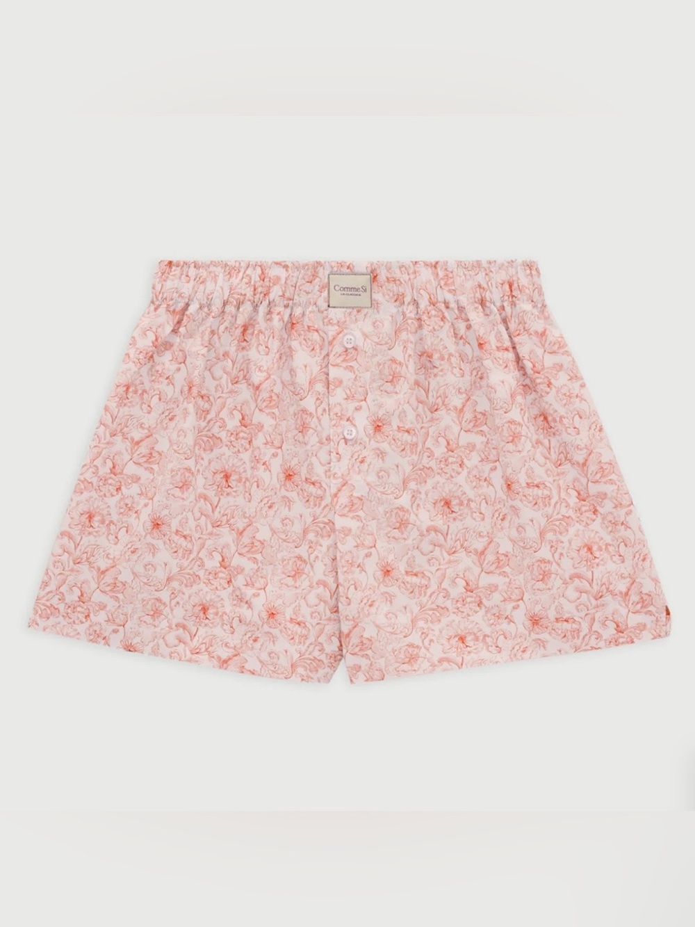 Comme Si Women’s La Boxer Classica - Peach Cotton Poplin Liberty Fabric - Medium